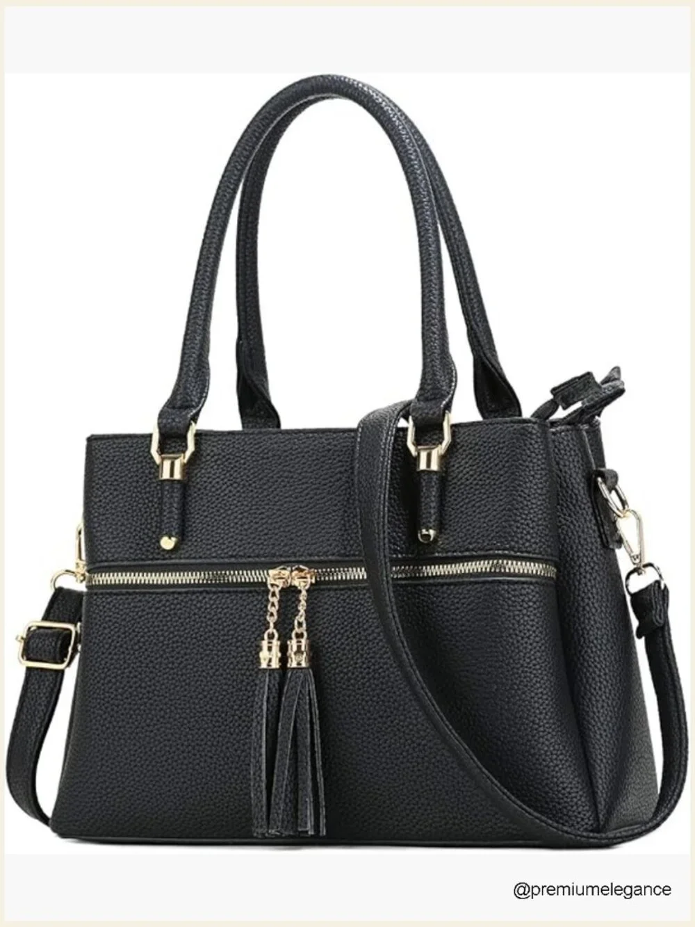 Medium Satchel Shoulder Handbags with Zipper Pockets, Leather Crossbody Purse